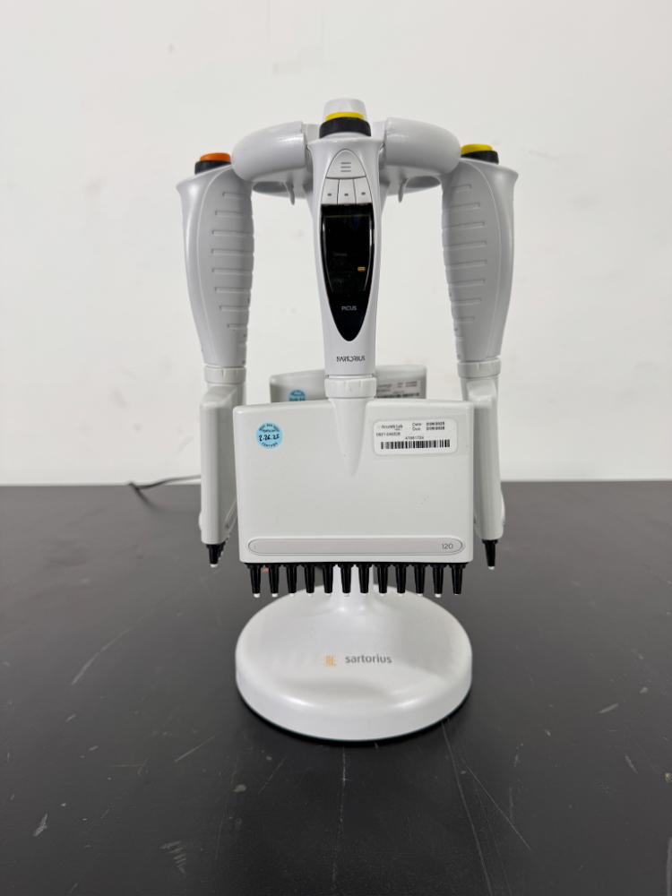 Image of Sartorius Picus Electronic Multichannel Pipettes w/ Stand - Quantity 4